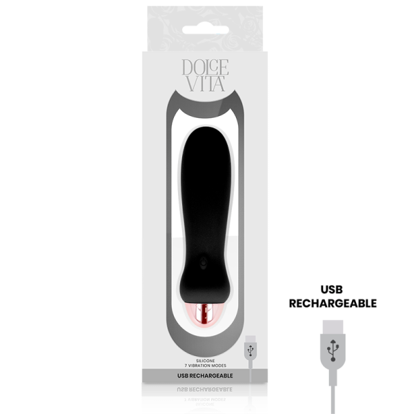 VIBRADOR RECARGABLE FIVE NEGRO 7 VELOCIDADES - Imagen 2