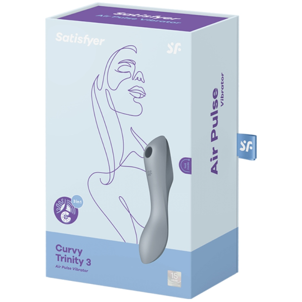 SATISFYER - CURVY TRINITY 3 ESTIMULADOR Y VIBRADOR GRIS - Imagen 2