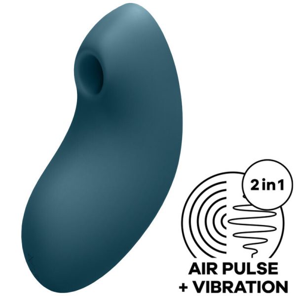 SATISFYER - VULVA LOVER 2 ESTIMULADOR Y VIBRADOR AZUL - Imagen 2