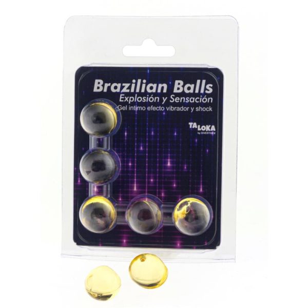 TALOKA - BRAZILIAN BALLS GEL EXCITANTE EFECTO VIBRACIÓN Y SHOCK 5 BOLAS - Imagen 2