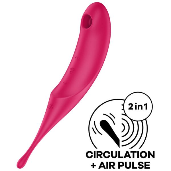 SATISFYER - TWIRLING PRO ESTIMULADOR Y VIBRADOR ROJO - Imagen 2