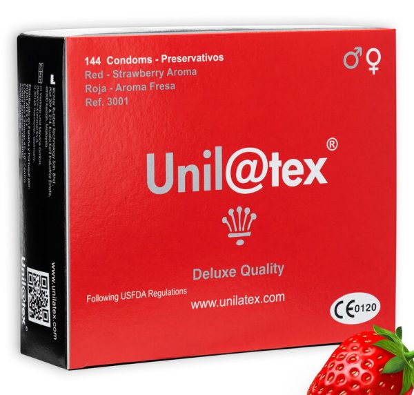 UNILATEX - PRESERVATIVOS ROJOS/FRESA 144 UDS - Imagen 2