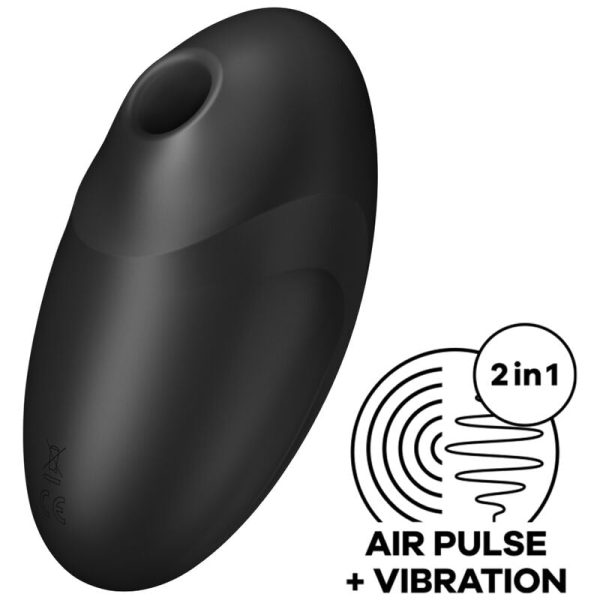 SATISFYER - VULVA LOVER 3 ESTIMULADOR Y VIBRADOR NEGRO - Imagen 2