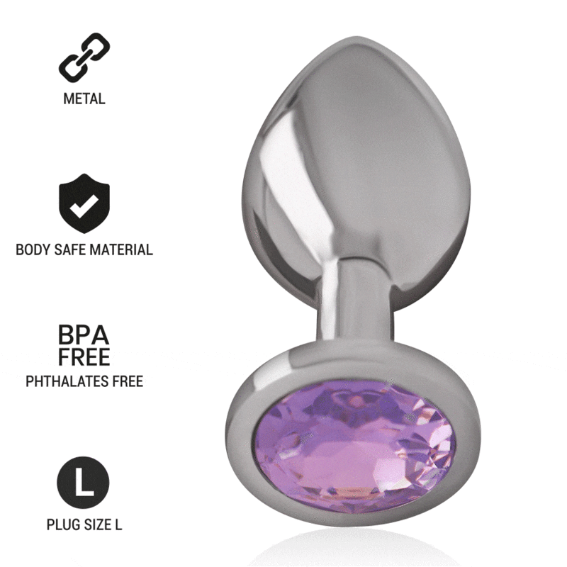 PLUG ANAL METAL ALUMINIO CON CRISTAL VIOLETA TALLA L - Imagen 2