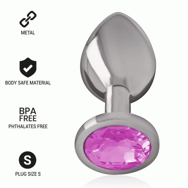 PLUG ANAL METAL ALUMINIO CON CRISTAL ROSA TALLA S - Imagen 2