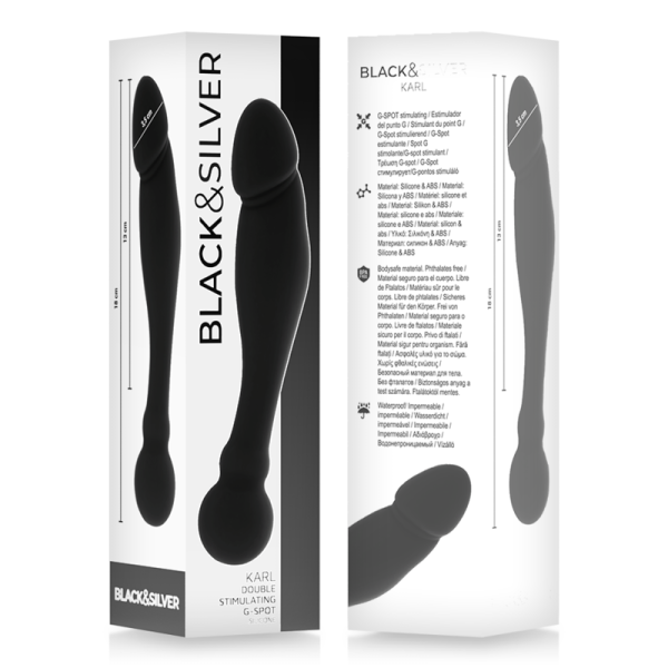 BLACK&SILVER - KARL DILDO ESTIMULADOR PUNTO G 18 CM - Imagen 2