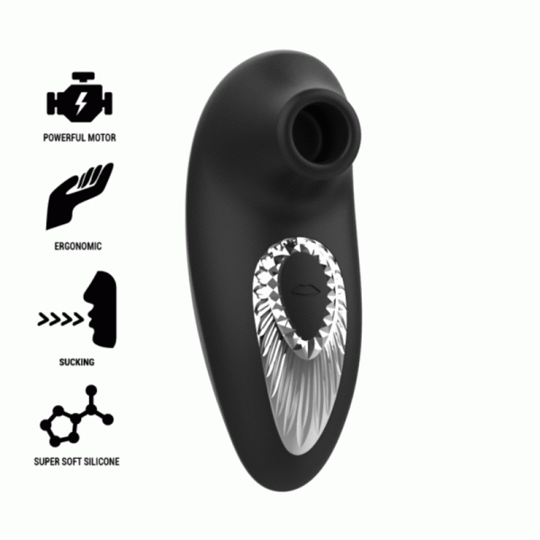 SUCKING VIBE SILICONA RECARGABLE NEGRO - Imagen 2