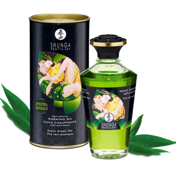 SHUNGA - ACEITE MASAJE EFECTO CALOR TE VERDE ORGANICO 100 ML - Imagen 2