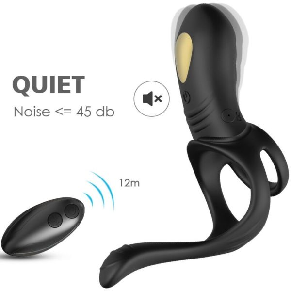 ARMONY - JOY JUMPER ANILLO VIBRADOR PAREJAS & PLUG ANAL CONTROL REMOTO NEGRO - Imagen 2
