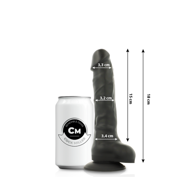 SILICONA DENSITY COCKSIL ARTICULABLE NEGRO 18 CM - Imagen 2