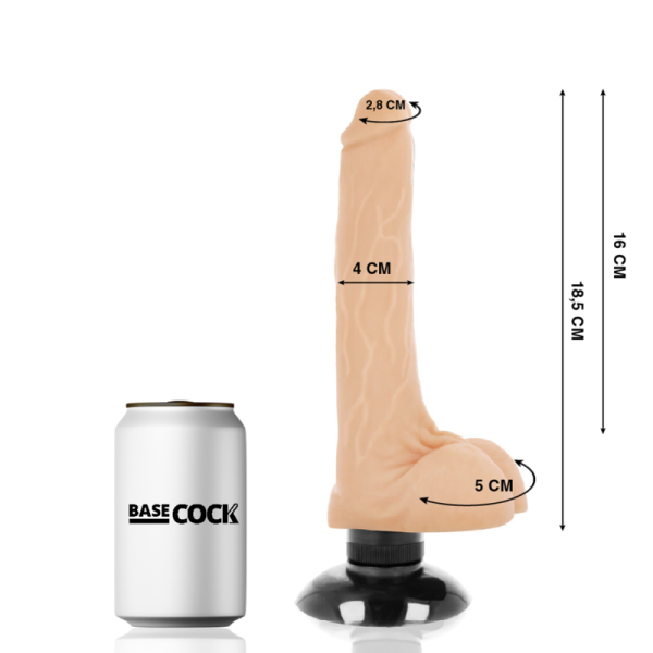 VIBRADOR REALISTICO 2-1 NATURAL 18.5 CM -O- 4 CM - Imagen 2