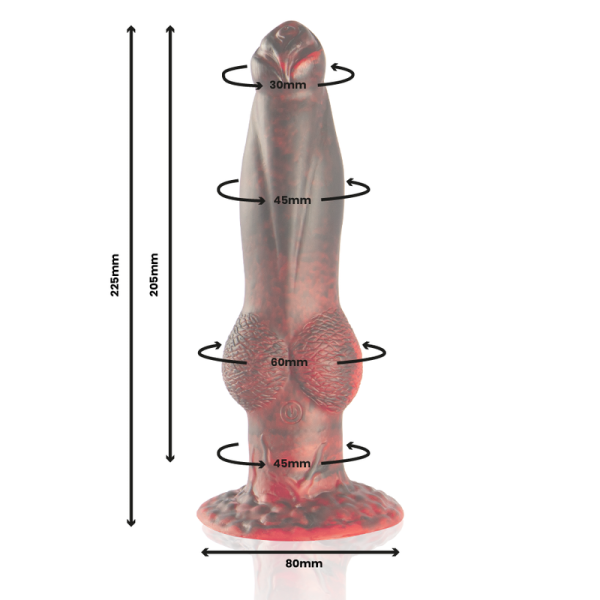 DILDO TITAN EN LLAMAS RECARGABLE CONTROL REMOTO - Imagen 2
