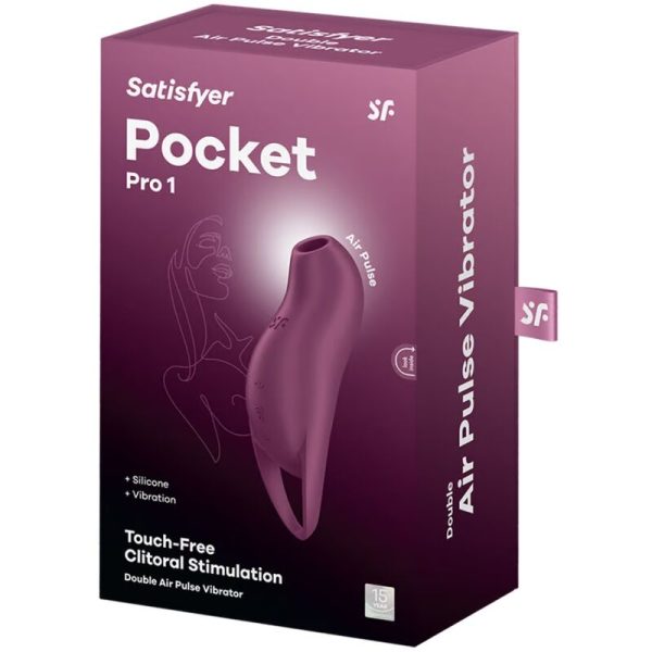 SATISFYER - POCKET PRO 1 ESTIMULADOR CLÍTORIS GRANATE - Imagen 2