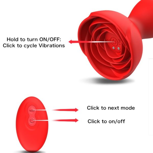 ARMONY - EXTREME A BLOOM ROSA VIBRADOR & PLUG ANAL CONTROL REMOTO ROJO - Imagen 2