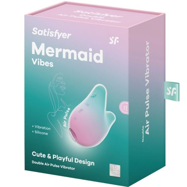 SATISFYER - MERMAID VIBES ESTIMULADOR & VIBRADOR MENTA Y ROSA - Imagen 2