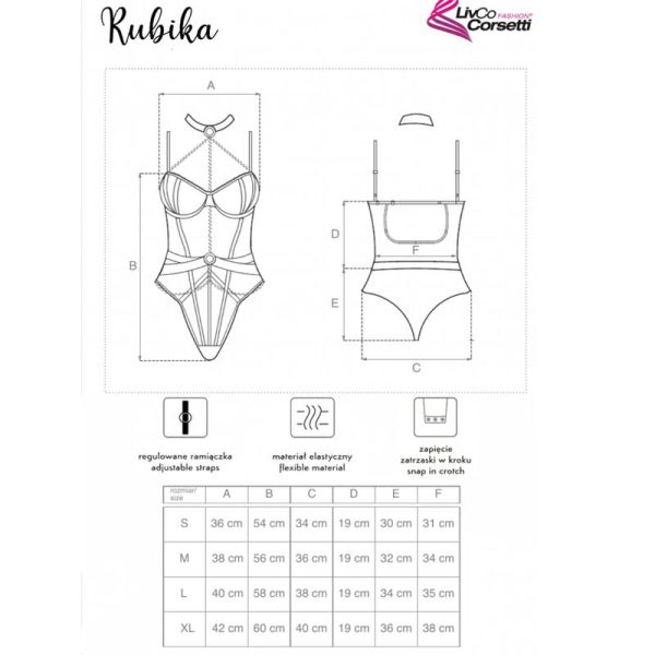 LIVCO CORSETTI FASHION - RUBIKA LC XG079 BODY CON GARGANTILLA NEGRO S - Imagen 2