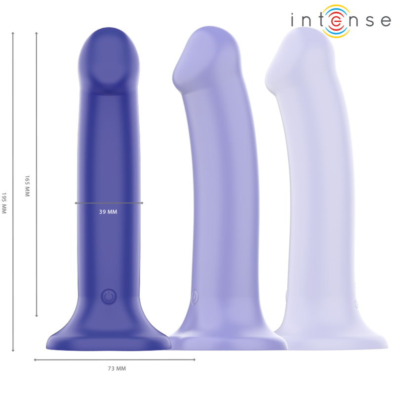 INTENSE - VICTORIA VIBRADOR CON VENTOSA 10 VIBRACIONES AZUL OSCURO CONTROL REMOTO - Imagen 2