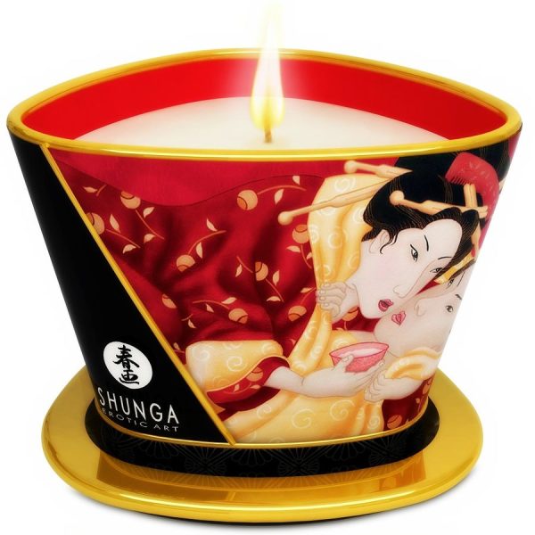 SHUNGA - MINI CARESS BY CANDELIGHT VELA MASAJE FRESAS Y CAVA 170 ML - Imagen 2