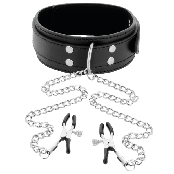 DARKNESS - COLLAR CON PINZAS PARA PEZONES NEGRO - Imagen 2