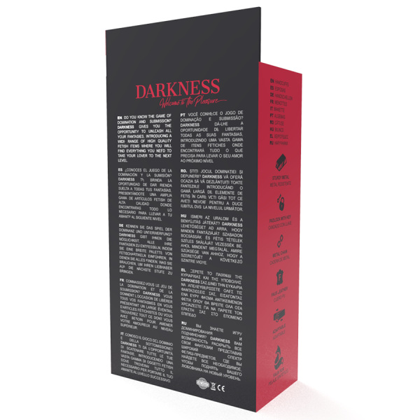 DARKNESS - ESPOSAS CUERO AJUSTABLES MANOS NEGRO CON CANDADO - Imagen 2