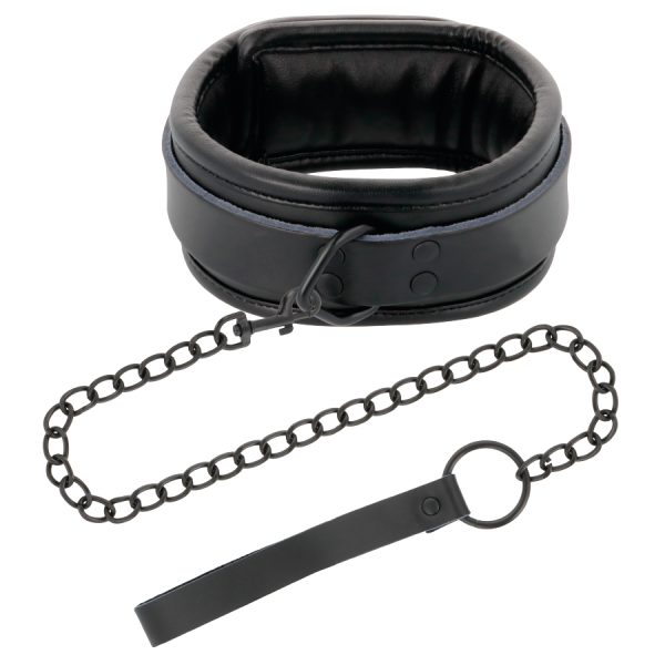 DARKNESS - ESPOSAS Y COLLAR DE CUERO NEGRO - Imagen 2
