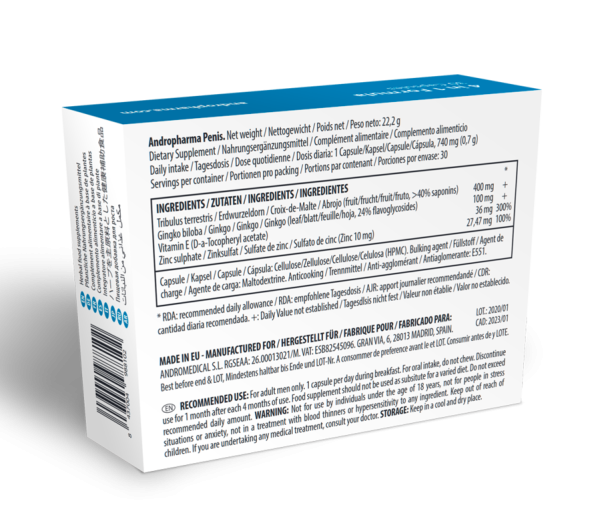 ANDROPHARMA PENIS - SUPLEMENTO ALARGAMIENTO PENE - Imagen 2