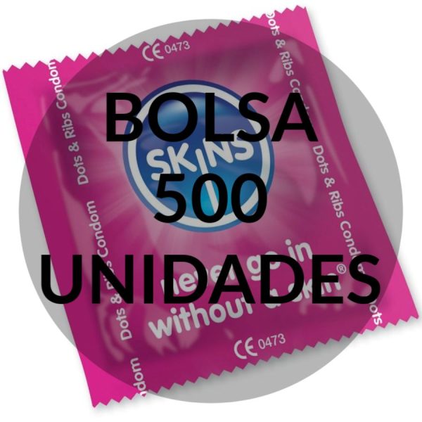 SKINS - PRESERVATIVOS PUNTOS & ESTRÍAS BOLSA 500 UDS - Imagen 2