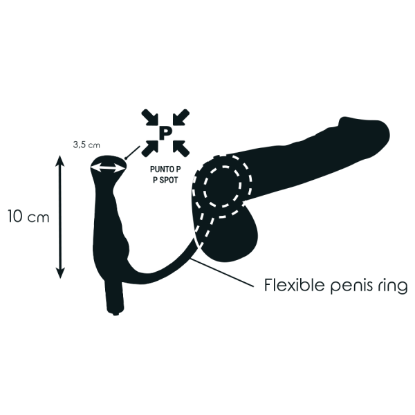 VIBRADOR PROSTTICO NEGRO 10 CM - Imagen 2