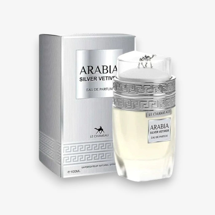 Arabia Silver Vetiver By Le Chameau EDP Perfume for Men 3.4 oz/100 ml