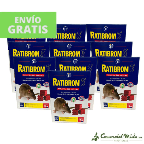 RATIBROM 3 Block Bait con Paraffina contro Ratti e Topi - Imagen 4